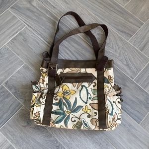 Mimo floral design bag with leather straps